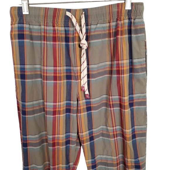 Original Penguin Size S Pants Lounge 100% Cotton Pull On Pajama Plaid Pockets - Picture 3 of 8